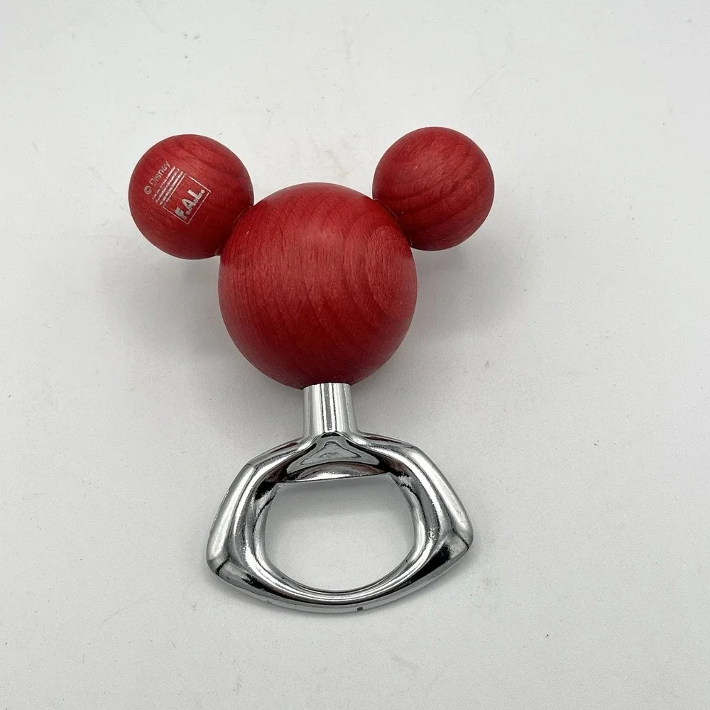 Vintage Mickey Mouse Disney F.A.L. Bottle Opener Wood Ears Red